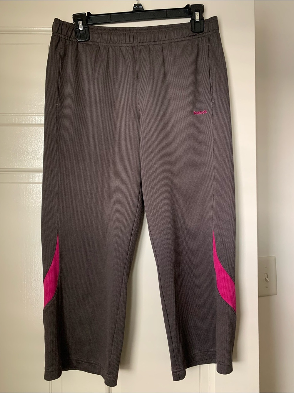 Reebok Charcoal Gray and Hot Pink Women’s Jogger Pants